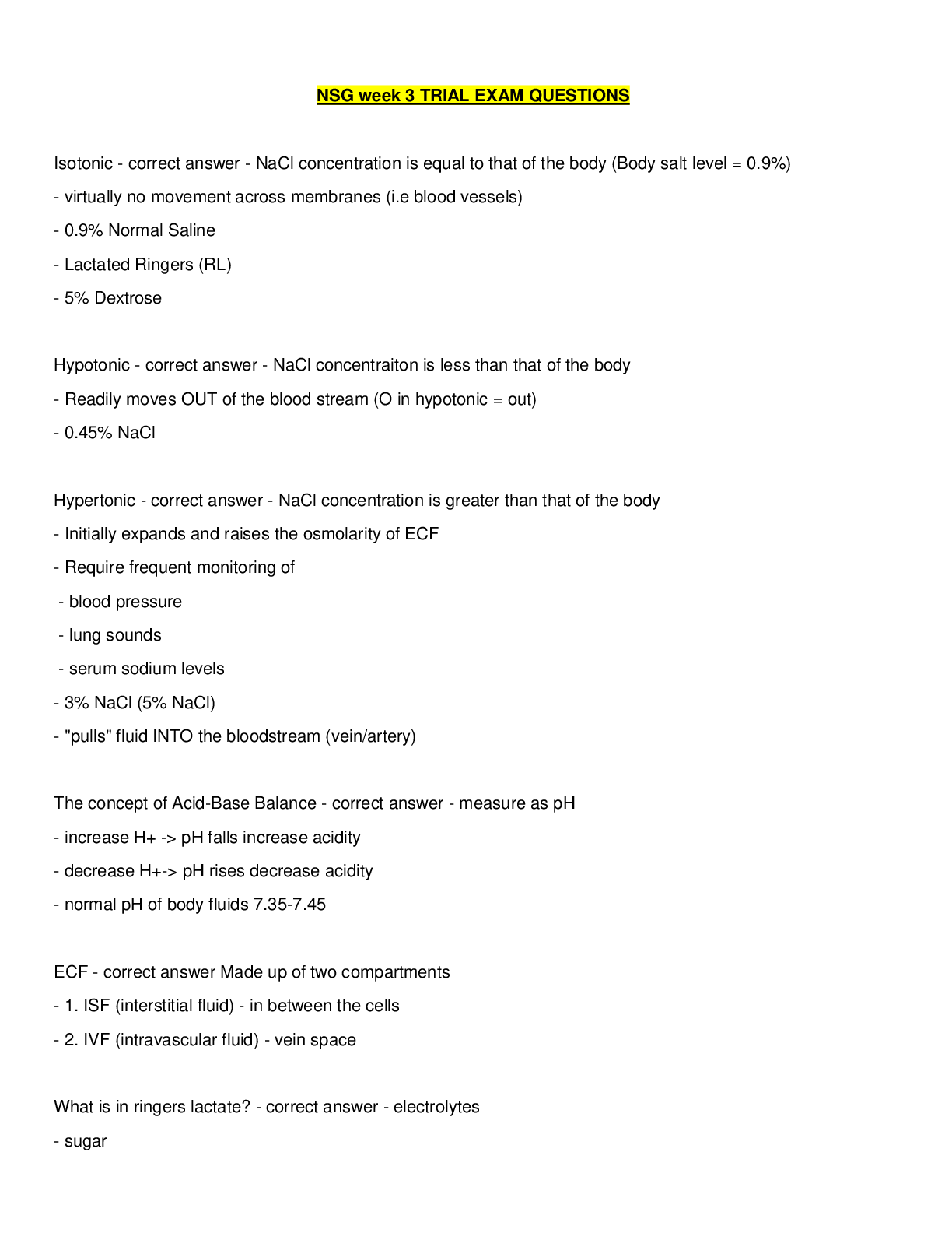 Preview image of NSG week 3 TRIAL EXAM QUESTIONS document